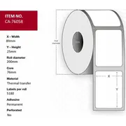 capture label 89x25mm, core 76mm