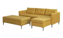stūra dīvāns ar pufu