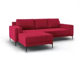 sarkans stūra dīvāns