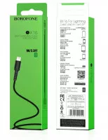 borofone x16 lightning datu uzlādes kabelis