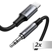 2X1 Ugreen Lightning To 3.5Mm  Cable 1M 70509 731775