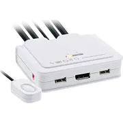 Inline Kvm Switch, 2-Port, Usb-C  Displayport to 1.2, 4K, with audio, integrated cable 63615I 4043718284665