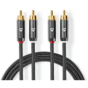 Kabel Nedis Kabe2X Rca - 2X 1M 5412810318735 Catb24200Gy10 