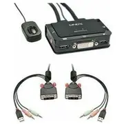 Lindy Dvi Kvm Switch 2 Port Compact Usb Audio Audio/Mikr. - 42341  4002888423410