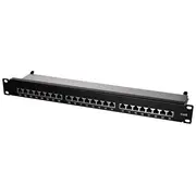 Logilink 19 inches Cat.6 Patch panel 24 ports, Stp, black  Np0048 4052792027280 Nullipp24Np0048