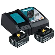 Makita Power Source Kit Li 18.0V 5Ah, set black, 2X battery Bl1850B, 1X charger Dc18Rc  197570-9 0088381461788