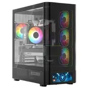 Modecom Pc case Volcano Aq500 Argb Midi Black  Mc-A-Aq500-4Fa-B 5903560983101 Komcpod0Aq500Bk