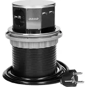 Orno  meblowe 10Cm wysuwane z blatu Usb i 1,5M, 3X2PZ, 2Xusb, Inox, schuko Or-Ae-1381Gs 5900378655718