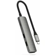 Satechi 4-In-1 Usb-C Slim Multiport  4K - adapter ch Usb-C, Hdmi, 2X Usb-A Space gray Stp4Sm 25598345 810086361700