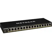 Netgear Gs316P Unmanaged Gigabit Ethernet 10/100/1000 Power over Poe Black  Gs316P-100Eus 606449146882 Swtngenie0012