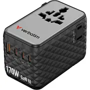 Verbatim  podrozny Eu/Uk/Us Gan 2Xusb-A/3Xusb-C Pd 170W 30190 0023942301905