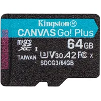 Karta Kingston Canvas Go Plus Microsdxc 64 Gb Class 10 Uhs-I/U3 A2 V30 Sdcg3/64Gbsp  0740617301175