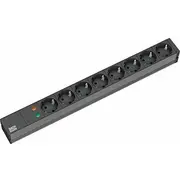 zasilająca Bachmann 19 inch le socket 8Fold with overload protection, without switch black - 19.07.1180  4016514019472