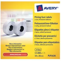 Avery Plp1626 self-adhesive label Price tag Permanent White 12000 pcs  5014702023347 Aidavzets0088