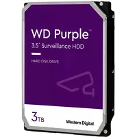Western Digital Hdd Video Surveillance Wd Purple 3Tb Cmr, 3.5, 256Mb, Sata 6Gbps, Tbw 180  Wd33Purz 10718037897353