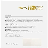 Hoya filter circular polarizer Hd Nano Mk Ii 49Mm  2209497 0024066070326