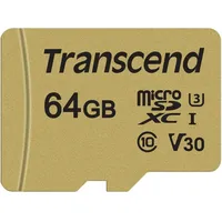 Karta Transcend 500S Microsdxc 64 Gb Class 10 Uhs-I/U3 V30 Ts64Gusd500S  0760557841234