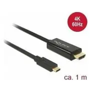 Av Delock Cable Usb Type-Cª male  Hdmi Dp Alt Mode 4K 60 Hz 1M black De-85290