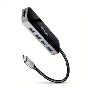 Axagon Multi port Usb 3.2 Gen 1 hub. Hdmi, four Usb-A outputs and Power Delivery. Kabel Usb-C 20Cm.  Hmc-6H4A 8595247907028