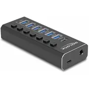 Delock 7 Port Usb Hub 4 Ports 10 Gbps und Schnellladeports 5 Schalter Beleuchtung  64326/14880607 4043619643264