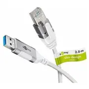 Goobay Kabel Ethernet Usb-A 3.0 do Rj45, Slim, 2 m - Długość  74379 4040849743795