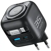 Havit Uc250 A-Eu - Gan travel charger with extendable cable Black  6939119037550 Ladhavsic0016