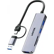 Hub Usb Unitek uHUB P5 1X Sd microSD  3X Usb-A 2.0 H1320Agy01 4894160057099