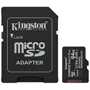 Kingston microSD memory card 64Gb Canvas Select G3 100Mb/S with adapter  Sdcs3/64Gb 740617348408 Sfkinmdg64Csp31