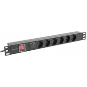 Listwa Zasilająca Rack Pdu 19 Lanberg 1U 16A 6X Schuko 2M  C14 Pdu-06F-0200-Iec-Bk 5901969441826