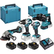 Makita  Combo 18V Dlx4196Jx1 Ddf489, Dga504, Dtd173, Dhr243 3X5,0Ah 2Xmp 197050012470