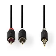 Nedis Aux Audio Cable 3.5 mm - 2X Rca 3M Black  5412810265039
