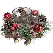 Saska Garden Świecznik  16X9Cm wood 5902431048505