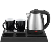Adler Ad 1354 Hotel kettle stainless steel 1.2 L  tray with cups black, 5905575910417 Agdadlcze0142