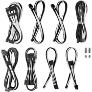 Cablemod C-Series Pro Modmesh Sleeved 12V-2X6 12Vhpwr Dual Stealthsense Cable Kit for Corsair Rmi, Rmx Black Label - /Wei  Cm-Pcsr-16X2Kit-Nkkw-R-Ss 703670116384