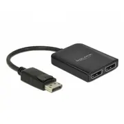 Delock 87768 Displayport 1.4 Splitter  1 x to 2 Dp Mst Black 4043619877683
