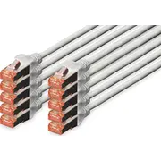 Digitus Professional - Patch- Cable Rj- 45 M to 5,0M Sftp, Pimf Cat 6E Ieee 802,3 shaped without Haken gray Pack with 10 Dk- 1644- 050-  Dk-1644-050-10