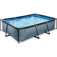 Exit Toys Stone Pool, Frame Pool 220X150X65Cm, swimming pool Grey, with filter pump  30.00.21.00 8720088267257