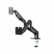 Gembird Ma-Da2-06 Desk mounted adjustable double monitor arm 17-32, black  8716309135443 Mongemmdo0029