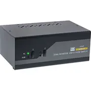 Inline Kvm Desktop Switch, 2-Port, Dual Monitor, Hdmi 2.0, 4K, Usb 3.0, Audio  62652I 4043718284726