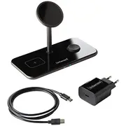 Intenso 3In1 Magnetic Wireless Charger Mb13 black  7410810 4034303032716