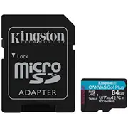 Kingston microSD 64Gb Canvasgo Plus 200Mb/S A2 U3 V30  adapter Sdcg4/64Gb 740617347890 Sfkinmdg64Sdg40