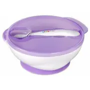 Kidsme bļoda arūcekni, vāciņu un termokarotīti, Lavender, no 9 mēn. 9832La  4893014870839