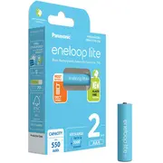 Panasonic  Rechargeable Batteries Eneloop Lite Bk-4Lcce/2Be Aaa 550 mAh 2 pcs 5410853064336