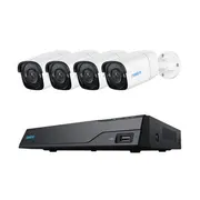 Reolink  Super Hd Security Camera System Nvs8-5Mb4 Bullet 5/4 Mp f4.0mm fixed F2.0 Power over Ethernet Poe Ip67 H.265 Micro Sd, Max. 256Gb Ps2Kb02-8 6975253983919