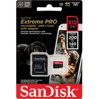 Sandisk Extreme Pro microSDXC 512Gb  Sd Adapter Sdsqxcd-512G-Gn6Ma Atmiņas karte 0619659188566 732972