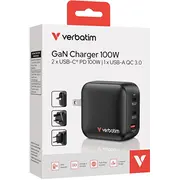 Verbatim Mini Gan 100W 2Xusb-C Pd/1X Usb-A Qc  32230 023942322306