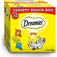 Dreamies Variety Snack Box karma uzuająca Z iem, i o smaku łososia - 720G  4008429110788