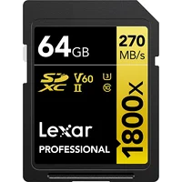 Lexar memory card Sdxc 64Gb Professional 1800X Uhs-Ii U3 V60  Lsd1800064G-Bnnng 843367124497