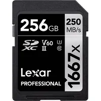 Lexar memory card Sdxc 256Gb Professional 1667X Uhs-Ii U3 V60  Lsd256Cb1667 843367114962