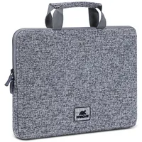 Rivacase Anvik 13.3 Laptop sleeve, light grey, with handle, waterproof material, plush interior, back pocket for smartphone, business cards, accessories  Rc7913Gy 4260403578469 Mobriator0034